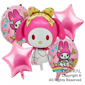 SET DE GLOBOS METALIZADO MY MELODY 5 UNIDADES X 1